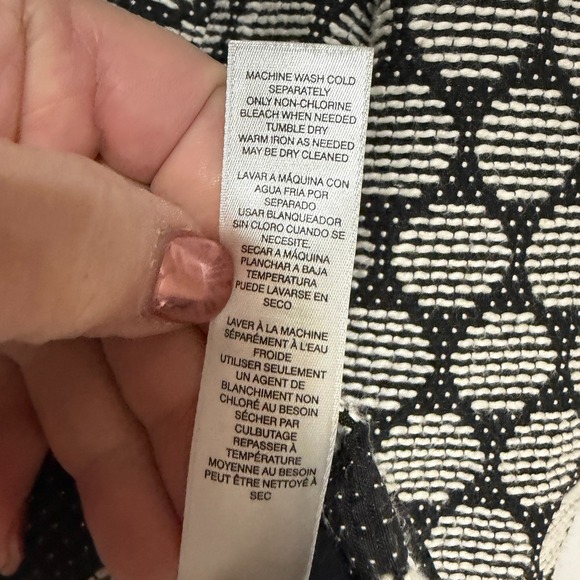 Chicos Jacket Womens 3/XL/16-18 Polka Dot Jacquard Black White Texture Knit Boxy - Picture 4 of 9